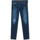Replay Herr Byxor & Shorts Replay Anbass Hyperflex Destroyed Jeans - Blue