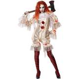 Cirkus & Clowner - Vit Maskeradkläder Th3 Party Evil Woman Clown Costume for Adults