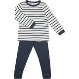 Petit Bateau Nattplagg Petit Bateau Boy's Organic Cotton Pyjamas with Sailor Stripes - Marshmallow Smoking/Smoking Blue (A01DE01040)