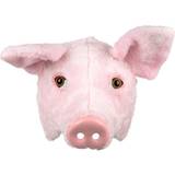 Rosa Maskerad Halvtäckande masker Boland Plush Half Mask Pig
