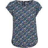 Only Vic All Over Print Short Sleeve Blouse - Black /Aop Anni Flower