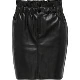 Knappar Kjolar Only Maiya-Miri Leather Look Skirt - Black