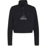 Adidas Dam - Lös Överdelar adidas Women Brand Love Polar Fleece Embroidered Logo Half Zip Sweatshirt - Black/White/Halo Blush