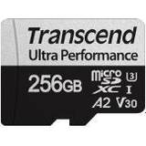 Transcend microSDXC Minneskort & USB-minnen Transcend Ultra Performance 340S microSDXC UHS-I U3 V30 A2 160/125MB/s 256GB