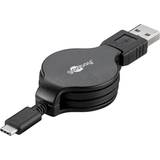 Platt - USB A-USB C - USB-kabel Kablar Goobay Charging and Sync Cable, Retractable 2.0 USB A - USB C M-M 1m