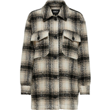 Dam - M - Overshirts Jackor Only Checkered Jacket - Beige/Pumice Stone