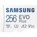 256 GB Minneskort Samsung Evo Plus microSDXC Class 10 UHS-I U3 V30 A2 130MB/s 256GB +Adapter