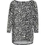 Leopard Kläder Only Elcos Printed 3/4 Sleeved Top - Black