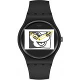 Swatch Datumvisare - Unisex Armbandsur Swatch Mickey Blanc Sur Noir Keith Haring (SUOZ337)