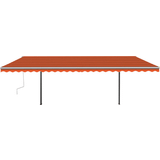 Polyester - Vev Terassmarkiser vidaXL Automatically Retractable Awning with Posts 600x300cm