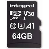 Class 10 - SD Minneskort Integral microSDXC Class 10 UHS-I U3 V30 A1 100/45MB/s 64GB