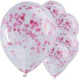 Ginger Ray Latex Ballons Confetti Transparent/Pink 5-pack