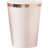 Midsommar Tallrikar, Glas & Bestick Ginger Ray Paper Cups Spotty Pink/Rose Gold 8-pack