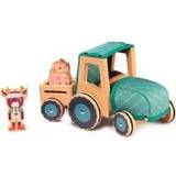Lilliputiens Leksaksfordon Lilliputiens Wooden tractor with trailer and 2 pigs. Cow Rosalie
