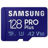 Samsung 128 GB - Class 10 Minneskort Samsung Pro Plus 2021 microSDXC Class 10 UHS-I U3 V30 A2 160/120MB/s 128GB +SD adapter