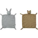 Babyfiltar Liewood Agnete Cuddle Cloth Mr Bear Khaki/Rabbit Blue Fog 2-pack