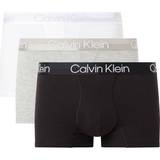 Calvin Klein Polyester Kläder Calvin Klein Modern Structure Trunks 3-pack - White/Black/Grey Heather