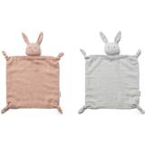Babyfiltar Liewood Agnete Cuddle Cloth Rabbit Rose/Dumbo Grey Mix 2-pack