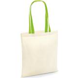 Westford Mill Väskor Westford Mill Bag For Life Contrast Handles - Natural/Lime Green