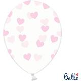 Ballonger PartyDeco Ballong transparent med rosa hjärtar