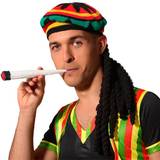 Världen runt Maskerad Tillbehör Atosa Hat with Rastas and Porro Jamaican Set