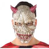 Gummi/Latex - Unisex Masker Atosa Demon Mask with Horns & Teeth Fuchsia