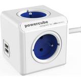 PowerCube Grenuttag & Grenproppar PowerCube Extended USB 1.5 meter (Type E) Blue