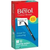 Vattenbaserad Markers Berol Tuschpennor Colour Broad 12 svarta pennor