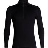 Herr T-shirts på rea Icebreaker Men's Merino 260 Tech Long Sleeve Half Zip Thermal Top - Black