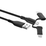 Ewent USB A-USB Micro B/USB C/Lightning 1m