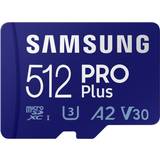 Samsung 512 GB - microSDXC Minneskort Samsung Pro Plus 2021 microSDXC Class 10 UHS-I U3 V30 A2 512GB