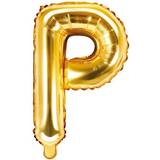 PartyDeco Letter Balloons 'P' 35 cm Gold