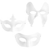 Tecknat & Animerat Maskerad Ansiktsmasker Creativ Company Maskerad Mask av Kartong Vita 12 st