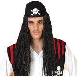 Pirater Maskerad Långa peruker Th3 Party Pirate Wavy Hair Wig Brunette