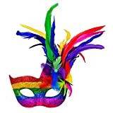 Historiska - Unisex Maskeradkläder Boland Ögonmask Venice Rainbow