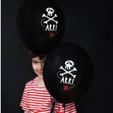 PartyDeco 6 Svarta piratballonger av latex 30 cm