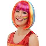 Damer - Multifärgad Korta peruker Smiffys Rainbow Bob Wig