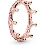 Pandora Sparkling Crown Ring - Rose Gold/ Pink