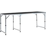 vidaXL Hopfällbart campingbord grå aluminium 180x60 cm
