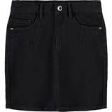 Elastan Kjolar Name It High Waist Denim Skirt - Black/Black Denim (13190858)