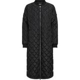 Only Dam Kappor & Rockar Only Jessica Quilted Long Coat - Black