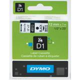 Märkband Dymo D1 Tape Black On White 1.2cmx7m