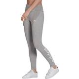 Gråa - Jersey Byxor & Shorts adidas Women's Loungewear Essentials High-Waisted Logo Leggings - Medium Gray Heather/White