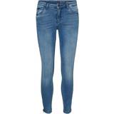 Noisy May Byxor & Shorts Noisy May Kimmy Cropped Normal Waist Skinny Fit Jeans - Light Blue Denim