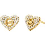 Michael Kors Pavé Heart Stud Earrings - Gold/Transparent
