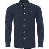 FARAH Brewer Slim Fit Organic Cotton Oxford Shirt - Navy