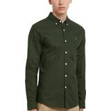 FARAH Herr Skjortor FARAH Brewer Slim Fit Organic Cotton Oxford Shirt - Dark Green