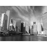 Svartvita Tapeter Arkiio Chicago skyline (svartvitt) 400x309