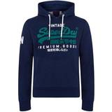 Superdry Kläder Superdry Organic Cotton Vintage Logo Hoodie - Midnight Blue Grit