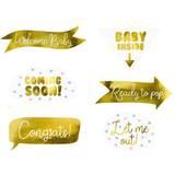 Baby - Guld Fotoprops, Partyhattar & Ordensband PartyDeco Foto Props Baby Shower Guld Metallic 6-pack